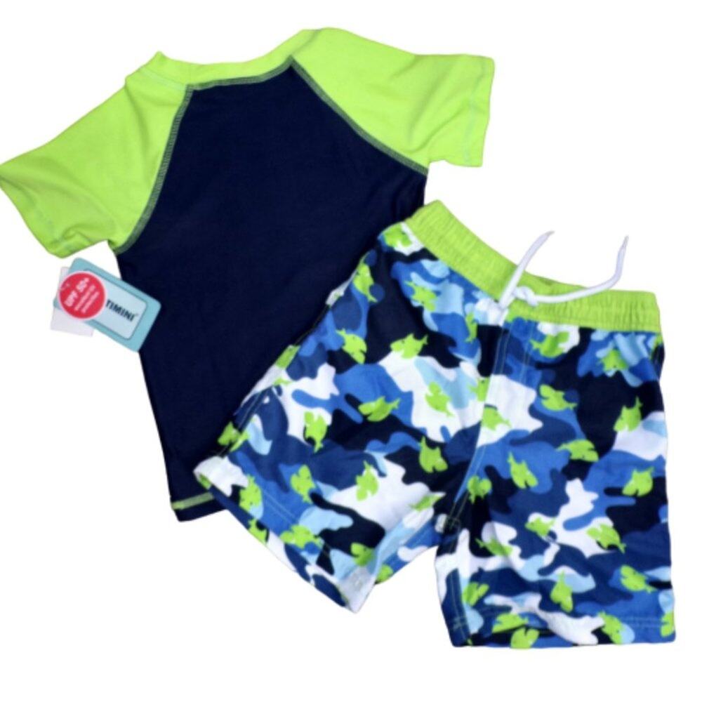 Floatimini Swim Set Board Shorts Top Boys Size 6 UPF Sun Screen 50+ NWT - Picture 2 of 5